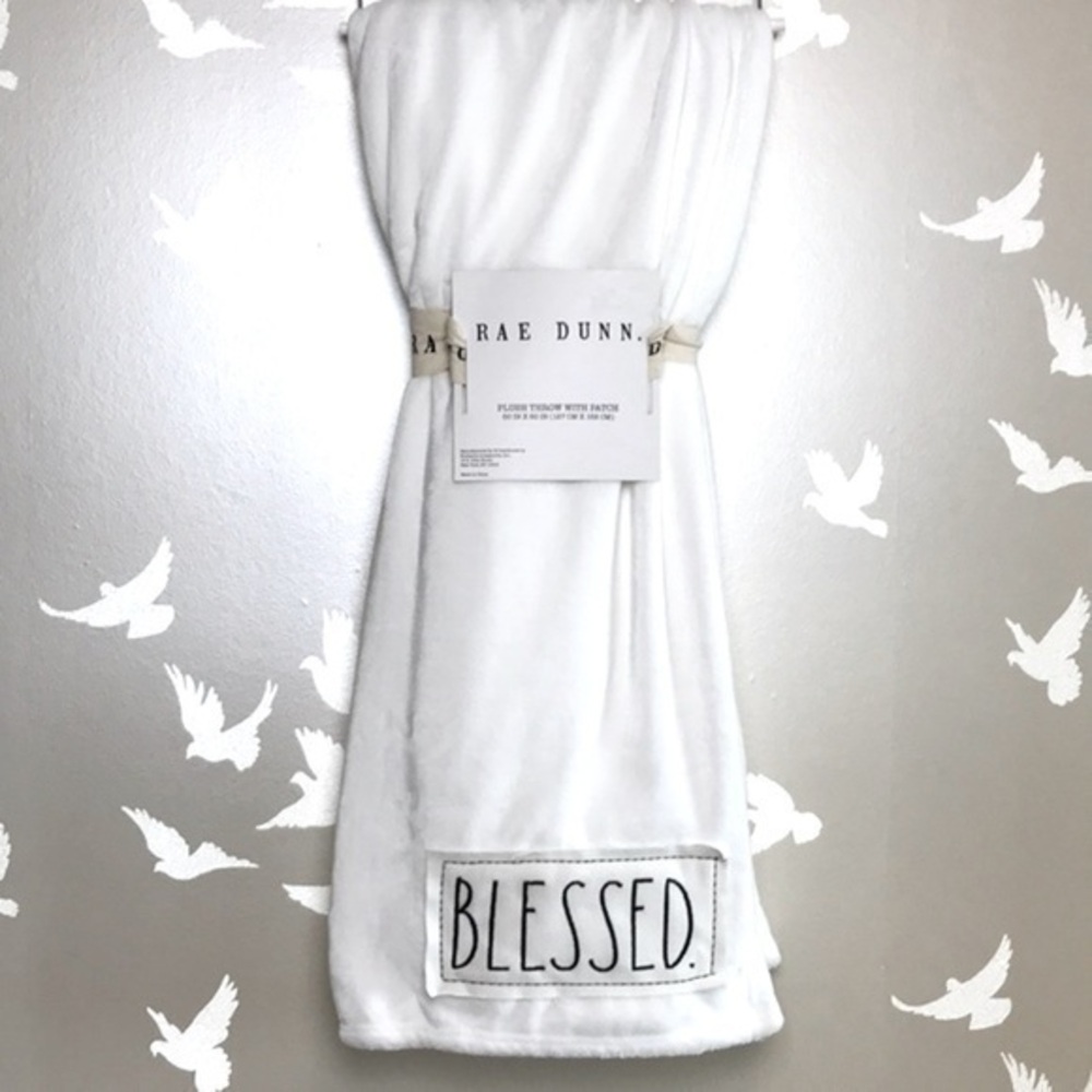 Rae Dunn - ‘Blessed’ Throw. Size: 50”x60”. NWT Firm! Last One! No offers please!